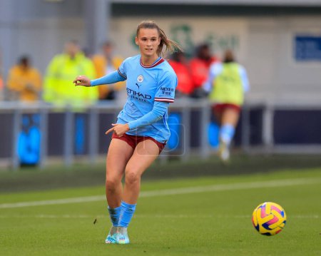 Photo for Kerstin Casparij #2 of Manchester City in action during The FA Women's Super League match Manchester City Women vs Brighton & Hove Albion W.F.C. at Etihad Campus, Manchester, United Kingdom, 4th December 202 - Royalty Free Image