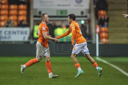 Photo for Ian Poveda #26 of Blackpool comes on for Shayne Lavery #19 of Blackpool during the Sky Bet Championship match Blackpool vs Birmingham City at Bloomfield Road, Blackpool, United Kingdom, 10th December 2022 - Royalty Free Image