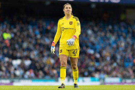 Photo for Mary Earps #27 of Manchester United reacts during the The FA Women's Super League match Manchester City Women vs Manchester United Women at Etihad Stadium, Manchester, United Kingdom, 11th December 2022 - Royalty Free Image