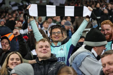 Photo for Newcastle United fans during the Carabao Cup Fourth Round match Newcastle United vs Bournemouth at St. James's Park, Newcastle, United Kingdom, 20th December 202 - Royalty Free Image
