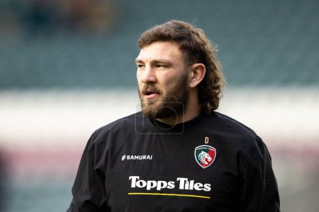 Photo for Harry Wells of Leicester Tigers during the pre-match warm-up ahead of the Gallagher Premiership match Leicester Tigers vs Gloucester Rugby at Welford Road, Leicester, United Kingdom, 24th December 202 - Royalty Free Image