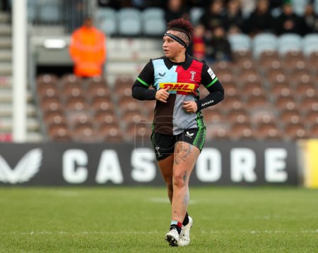 Photo for Shaunagh Brown, making her final appearance for Harlequins Women, during the Women's Allianz Premier 15's match Harlequins Women vs Bristol Bears Women at Twickenham Stoop , London, United Kingdom, 27th December 202 - Royalty Free Image