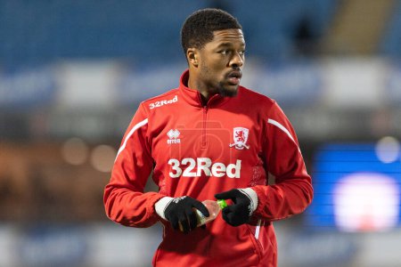 Photo for Chuba Akpom #29 of Middlesborough before the Sky Bet Championship match Blackburn Rovers vs Middlesbrough at Ewood Park, Blackburn, United Kingdom, 29th December 202 - Royalty Free Image