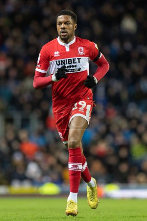 Photo for Chuba Akpom #29 of Middlesborough during the Sky Bet Championship match Blackburn Rovers vs Middlesbrough at Ewood Park, Blackburn, United Kingdom, 29th December 202 - Royalty Free Image