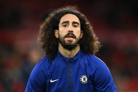 Photo for Marc Cucurella #32 of Chelsea warms up before the Premier League match Nottingham Forest vs Chelsea at City Ground, Nottingham, United Kingdom, 1st January 202 - Royalty Free Image