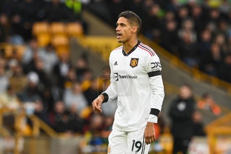 Photo for Raphael Varane #19 of Manchester United during the Premier League match Wolverhampton Wanderers vs Manchester United at Molineux, Wolverhampton, United Kingdom, 31st December 202 - Royalty Free Image