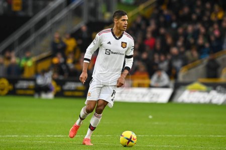 Photo for Raphael Varane #19 of Manchester United in action during the Premier League match Wolverhampton Wanderers vs Manchester United at Molineux, Wolverhampton, United Kingdom, 31st December 202 - Royalty Free Image