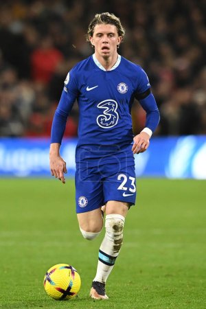 Photo for Conor Gallagher #23 of Chelsea in possession during the Premier League match Nottingham Forest vs Chelsea at City Ground, Nottingham, United Kingdom, 1st January 202 - Royalty Free Image