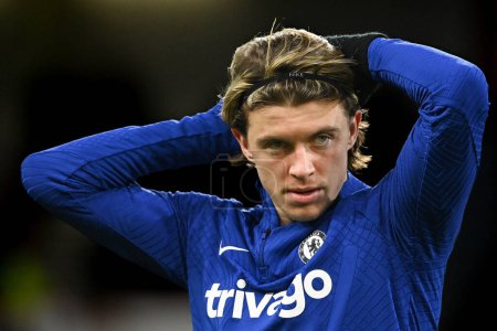 Photo for Conor Gallagher #23 of Chelsea plays with his hair before the Premier League match Nottingham Forest vs Chelsea at City Ground, Nottingham, United Kingdom, 1st January 202 - Royalty Free Image