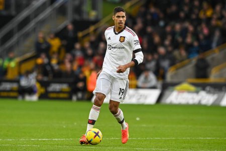 Photo for Raphael Varane #19 of Manchester United in action during the Premier League match Wolverhampton Wanderers vs Manchester United at Molineux, Wolverhampton, United Kingdom, 31st December 202 - Royalty Free Image