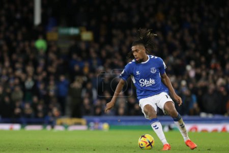 Photo for Alex Iwobi #17 of Everton in possession during the Premier League match Everton vs Brighton and Hove Albion at Goodison Park, Liverpool, United Kingdom, 3rd January 202 - Royalty Free Image