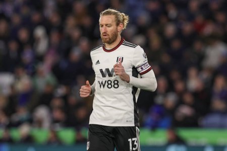 Photo for Tim Ream #13 of Fulham during the Premier League match Leicester City vs Fulham at King Power Stadium, Leicester, United Kingdom, 3rd January 202 - Royalty Free Image