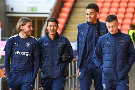 Photo for Blackpool players arrives ahead of the Emirates FA Cup Third Round match Blackpool vs Nottingham Forest at Bloomfield Road, Blackpool, United Kingdom, 7th January 202 - Royalty Free Image