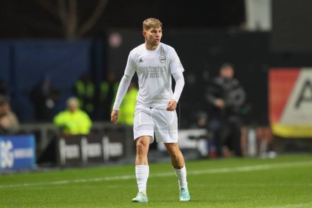 Téléchargez les photos : Emile Smith Rowe #10 of Arsenal during the Emirates FA Cup Third Round match Oxford United vs Arsenal at Kassam Stadium, Oxford, United Kingdom, 9th January 202 - en image libre de droit
