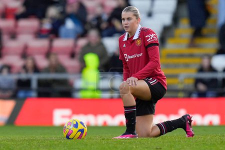 Téléchargez les photos : Alessia Russo #23 of Manchester United takes a knee during the The Fa Women's Super League match Manchester United Women vs Liverpool Women at Leigh Sports Village, Leigh, United Kingdom, 15th January 202 - en image libre de droit