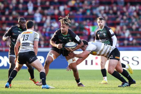 Photo for Chandler Cunningham-South of London Irish in action during the European Champions Cup match London Irish vs Stormers at the Gtech Community Stadium, Brentford, United Kingdom, 15th January 202 - Royalty Free Image