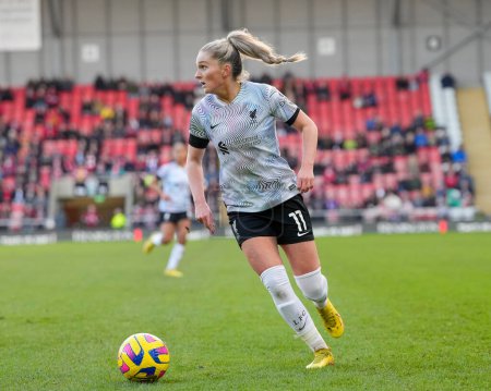 Photo for Melissa Lawley #11 of Liverpool Women during the The Fa Women's Super League match Manchester United Women vs Liverpool Women at Leigh Sports Village, Leigh, United Kingdom, 15th January 202 - Royalty Free Image