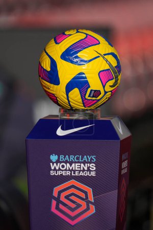 Photo for General view of the match ball before the The Fa Women's Super League match Manchester United Women vs Liverpool Women at Leigh Sports Village, Leigh, United Kingdom, 15th January 202 - Royalty Free Image