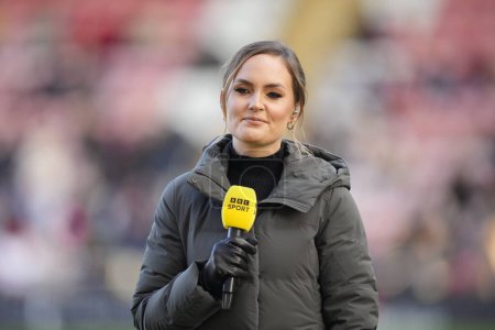 Photo for BBC Presenter Kelly Somers during the The Fa Women's Super League match Manchester United Women vs Liverpool Women at Leigh Sports Village, Leigh, United Kingdom, 15th January 202 - Royalty Free Image