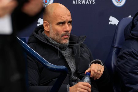 Photo for Pep Guardiola the Manchester City manager ahead of the Premier League match Manchester City vs Wolverhampton Wanderers at Etihad Stadium, Manchester, United Kingdom, 22nd January 202 - Royalty Free Image