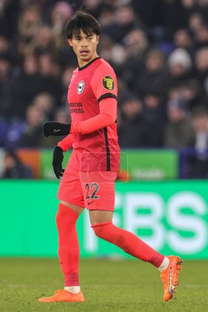 Photo for Kaoru Mitoma #22 of Brighton & Hove Albion during the Premier League match Leicester City vs Brighton and Hove Albion at King Power Stadium, Leicester, United Kingdom, 21st January 202 - Royalty Free Image