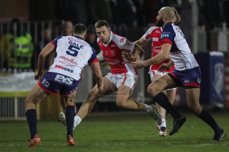 Photo for Tom Opacic #3 of Hull KR in action during the Rugby League Pre Season match Featherstone Rovers vs Hull KR at The Milennium Stadium, Featherstone, United Kingdom, 20th January 202 - Royalty Free Image