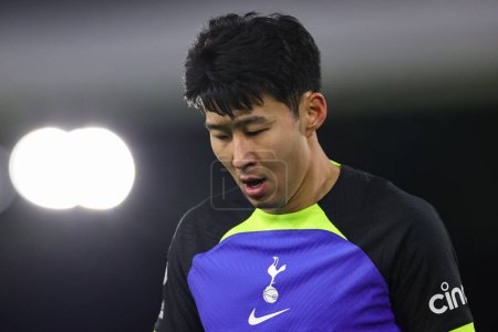 Photo for Son Heung-Min #7 of Tottenham Hotspur during the Premier League match Fulham vs Tottenham Hotspur at Craven Cottage, London, United Kingdom, 23rd January 202 - Royalty Free Image