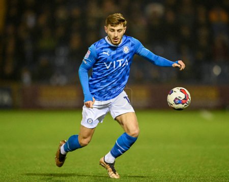 Foto de Ryan Rydel #17 of Stockport County with the ball during the Sky Bet League 2 match Stockport County vs Bradford City at Edgeley Park Stadium, Stockport, United Kingdom, 24th January 202 - Imagen libre de derechos