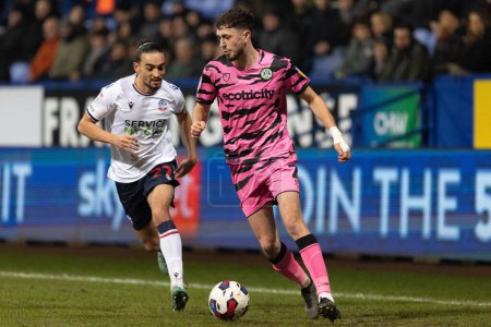 Foto de Randell Williams #27 of Bolton Wanderers Corey O'Keeffe #2 of Forest Green Rovers during the Sky Bet League 1 match Bolton Wanderers vs Forest Green Rovers at University of Bolton Stadium, Bolton, United Kingdom, 24th January 202 - Imagen libre de derechos