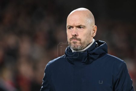 Photo for Erik ten Hag manager of Manchester United before the Carabao Cup Semi-Finals match Nottingham Forest vs Manchester United at City Ground, Nottingham, United Kingdom, 25th January 202 - Royalty Free Image
