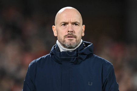 Photo for Erik ten Hag manager of Manchester United before the Carabao Cup Semi-Finals match Nottingham Forest vs Manchester United at City Ground, Nottingham, United Kingdom, 25th January 202 - Royalty Free Image