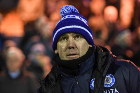 Téléchargez les photos : Stockport County Manager Dave Challinor during the Sky Bet League 2 match Stockport County vs Bradford City at Edgeley Park Stadium, Stockport, United Kingdom, 24th January 202 - en image libre de droit
