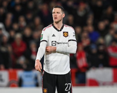 Foto de Wout Weghorst #27 of Manchester United during the Carabao Cup Semi-Finals match Nottingham Forest vs Manchester United at City Ground, Nottingham, United Kingdom, 25th January 202 - Imagen libre de derechos