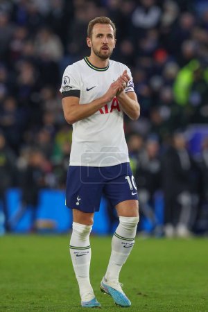 Photo for Harry Kane #10 of Tottenham Hotspur applauds the travelling fans after the Premier League match Leicester City vs Tottenham Hotspur at King Power Stadium, Leicester, United Kingdom, 11th February 202 - Royalty Free Image