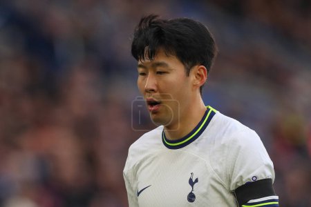 Photo for Son Heung-Min #7 of Tottenham Hotspur during the Premier League match Leicester City vs Tottenham Hotspur at King Power Stadium, Leicester, United Kingdom, 11th February 202 - Royalty Free Image