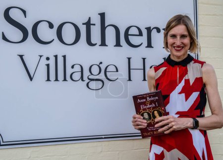 Photo for Tracy Borman, historian and Sunday Times best selling author with her latest book Anne Boleyn & Elizabeth I before a talk in her home village of Scothern, Lincolnshire. Tracy is promoting her books - Royalty Free Image