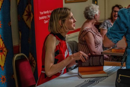 Photo for Tracy Borman, historian and Sunday Times best selling author signing copies of her latest book in her home village of Scothern, Lincolnshire. Tracy is promoting her books Crown and Sceptre and Anne Boleyn & Elizabeth I. - Royalty Free Image