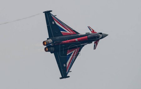 Photo for Eurofighter Typhoon of the Typhoon Display Team at Cleethorpes Armed Forces Day at Cleethorpes sea front, Cleethorpes, United Kingdom, 18th June 2023 - Royalty Free Image