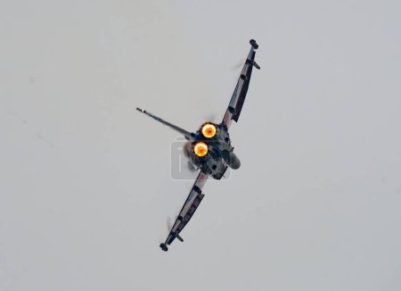 Photo for Eurofighter Typhoon of the Typhoon Display Team at Cleethorpes Armed Forces Day at Cleethorpes sea front, Cleethorpes, United Kingdom, 18th June 2023 - Royalty Free Image