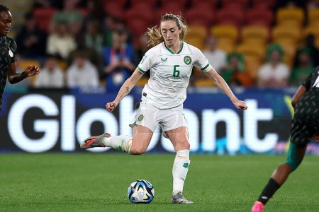 Téléchargez les photos : Megan Connolly, d'Irlande, est vue lors du match du Groupe B de la Coupe du Monde Féminine 2023 Irlande Femmes vs Nigéria Femmes au Suncorp Stadium, Brisbane, Australie, 31 juillet 2023 - en image libre de droit