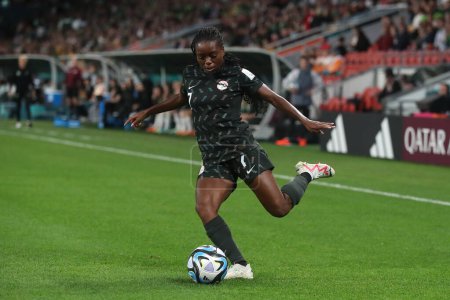 Téléchargez les photos : Toni Payne du Nigeria est vu pendant le match de Coupe du Monde Féminine 2023 du Groupe B Irlande Femmes vs Nigéria Femmes au Suncorp Stadium, Brisbane, Australie, 31 Juillet 2023 - en image libre de droit