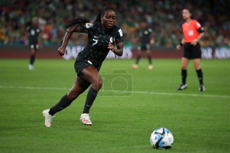 Foto de Toni Payne de Nigeria se ve durante la Copa Mundial Femenina de la FIFA 2023 Grupo B partido Irlanda Mujeres vs Nigeria Mujeres en el Suncorp Stadium, Brisbane, Australia, 31 de julio 2023 - Imagen libre de derechos
