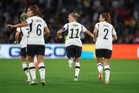 Photo for Alexandra Popp #11 of Germany celebrates her goal to make it 1-1 during the FIFA Women's World Cup 2023 Group H South Korea Women vs Germany Women at Adelaide Oval, Adelaide, Australia, 3rd August 2023 - Royalty Free Image