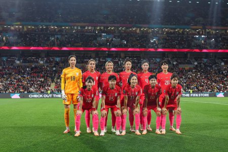 Photo for South Korea team ahead of the FIFA Women's World Cup 2023 Group H South Korea Women vs Germany Women at Adelaide Oval, Adelaide, Australia, 3rd August 2023 - Royalty Free Image