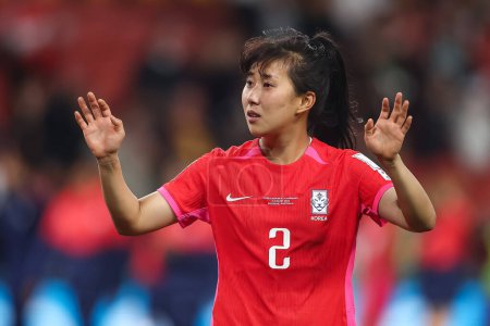 Photo for Choo Hyo-joo #2 of South Korea applauds the fans at the end of the FIFA Women's World Cup 2023 Group H match South Korea vs Germany Women at Suncorp Stadium, Brisbane, Australia, 3rd August 2023 - Royalty Free Image
