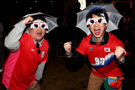 Photo for Korean fans prior to the FIFA Women's World Cup 2023 Group H South Korea Women vs Germany Women at Brisbane Stadium, Brisbane, Australia, 3rd August 2023 - Royalty Free Image