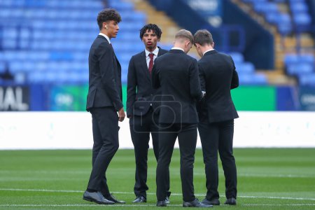 Photo for Ethan Williams #82 of Manchester United arrives with teammates ahead of  the EFL Trophy match Bolton Wanderers vs Manchester United U21 at University of Bolton Stadium, Bolton, United Kingdom, 26th September 2023 - Royalty Free Image