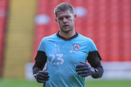 Photo for Ben Killip #23 of Barnsley in the pregame warmup session during the EFL Trophy match Barnsley vs Manchester City U21 at Oakwell, Barnsley, United Kingdom, 26th September 2023 - Royalty Free Image
