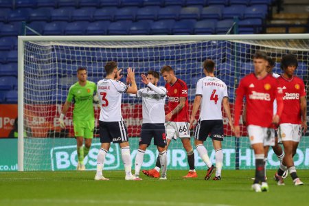 Photo for Josh Sheehan #8 of Bolton Wanderers celebrates his goal to make it 2-0 during the EFL Trophy match Bolton Wanderers vs Manchester United U21 at Toughsheet Community Stadium, Bolton, United Kingdom, 26th September 2023 - Royalty Free Image