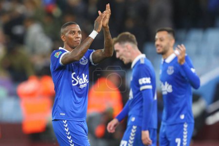 Photo for Ashley Young #18 of Everton applauds the home fans after the Carabao Cup Third Round match Aston Villa vs Everton at Villa Park, Birmingham, United Kingdom, 27th September 202 - Royalty Free Image